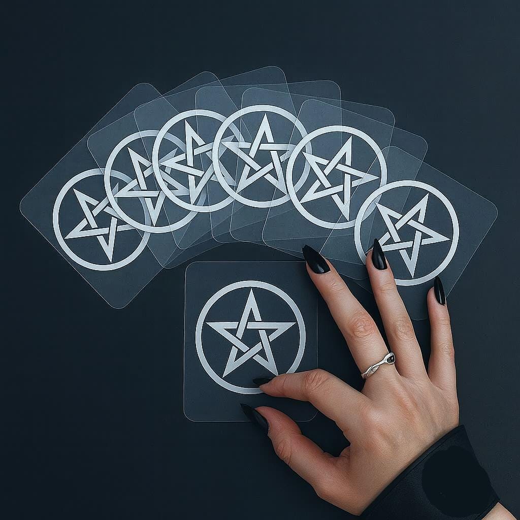 10 PACK Witchcraft Star Pentagram Decal / Ultra Quality Vinyl Sticker / Inverted Gothic Occult Sticker Set, Halloween,  Pagan Wicca Symbol