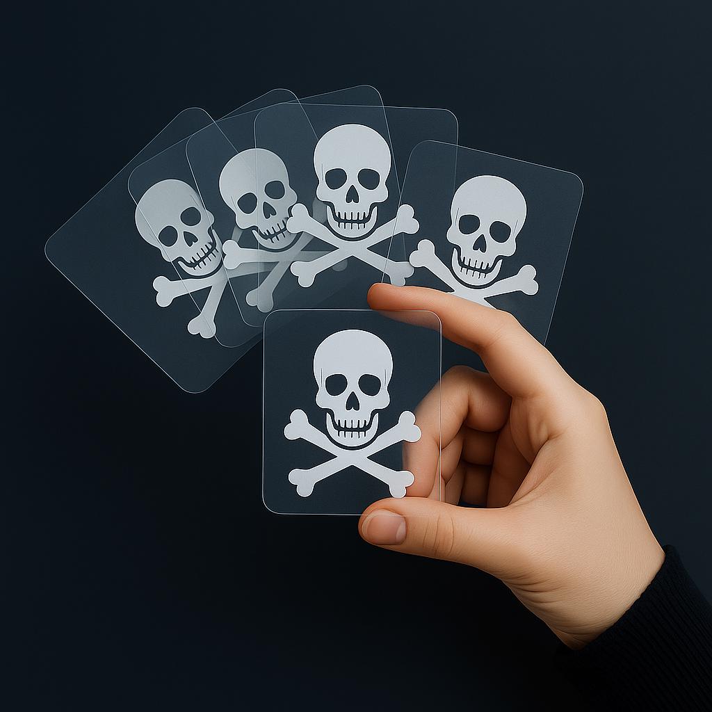 5 PACK Skull Hazard Logo Sticker (Permanent Decal) DANGER Symbol Sticker, Toxic Poison Sign, warning skull and crossbones, chemical safety