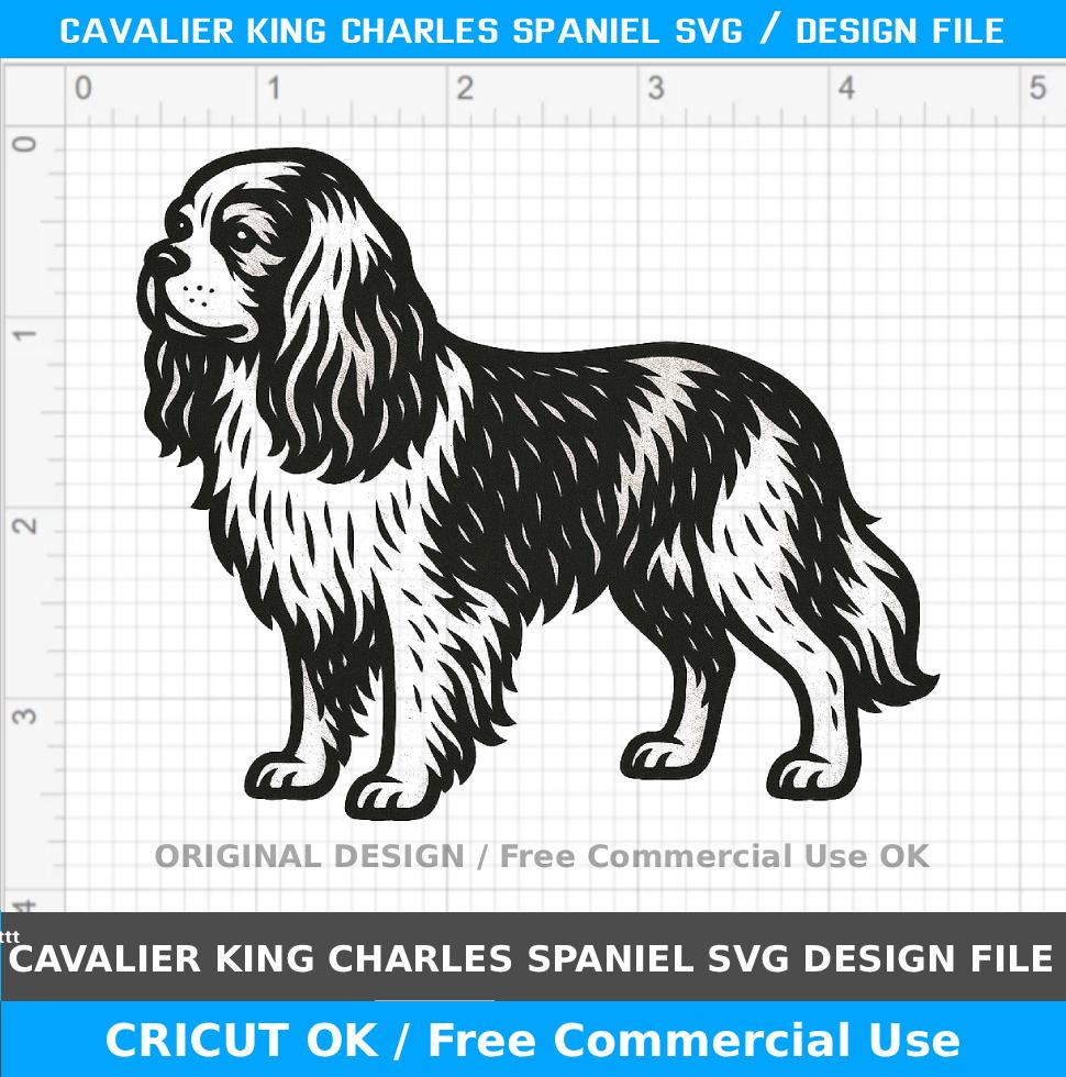 Cavalier King Charles Spaniel SVG / Free Commercial Use / dog side view, cricut silhouette cutting file for shirts mugs wood crafts