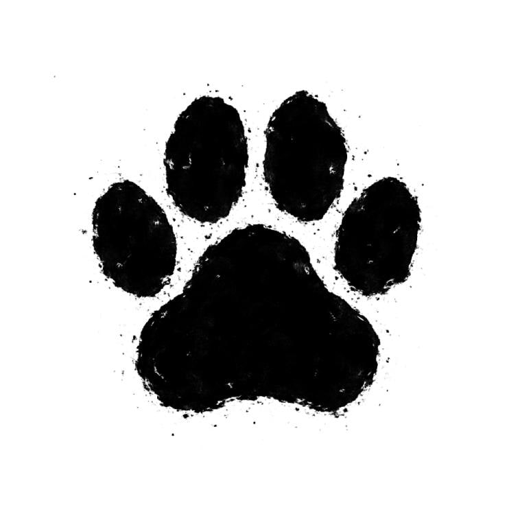 Distressed Dog Paw SVG / Scratchy Paw Print SVG (splotchy grunge paw silhouette, cricut silhouette cut file, rustic dog paw png design)