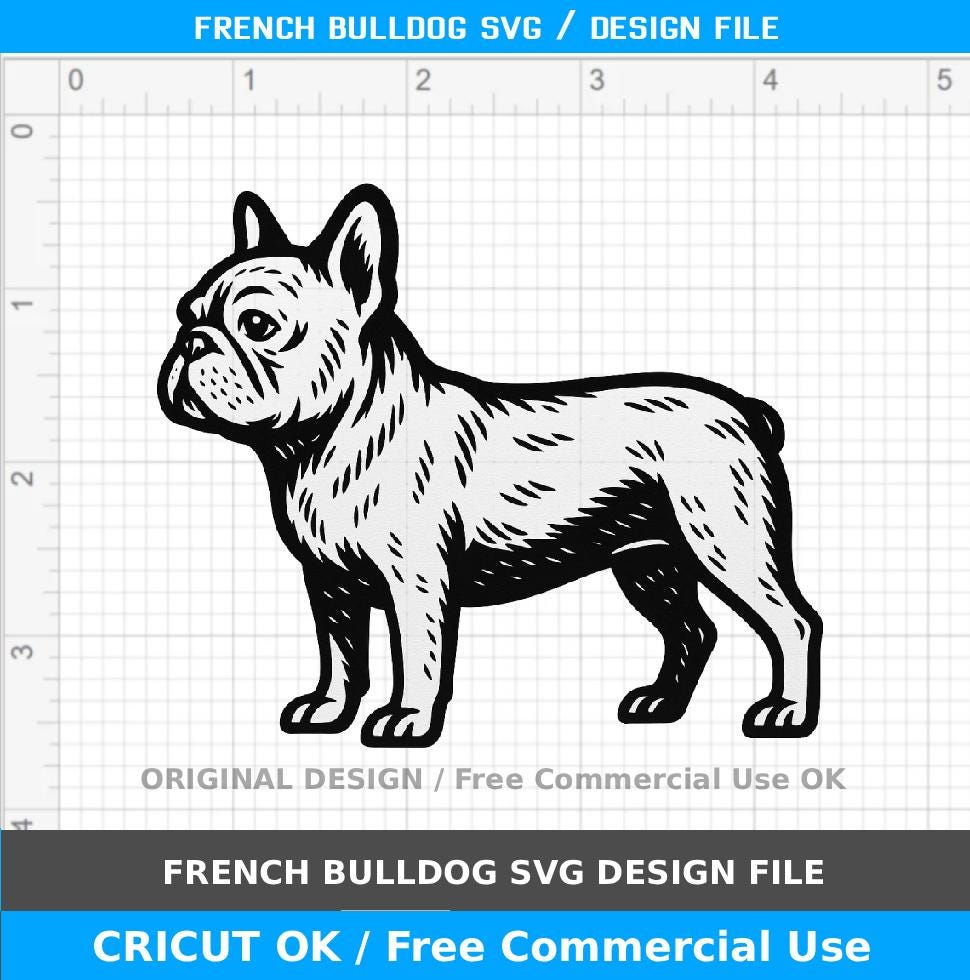 French Bulldog SVG / Frenchie SVG / dog body silhouette, cricut silhouette cutting file, dog svg, wood burning, free commercial use