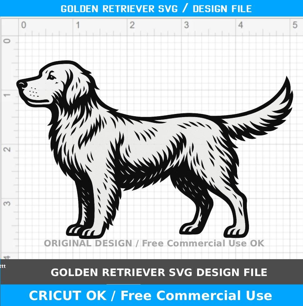 golden retriever svg, golden dog side view silhouette, cricut silhouette cutting design, pet svg, wood burning, free commercial use