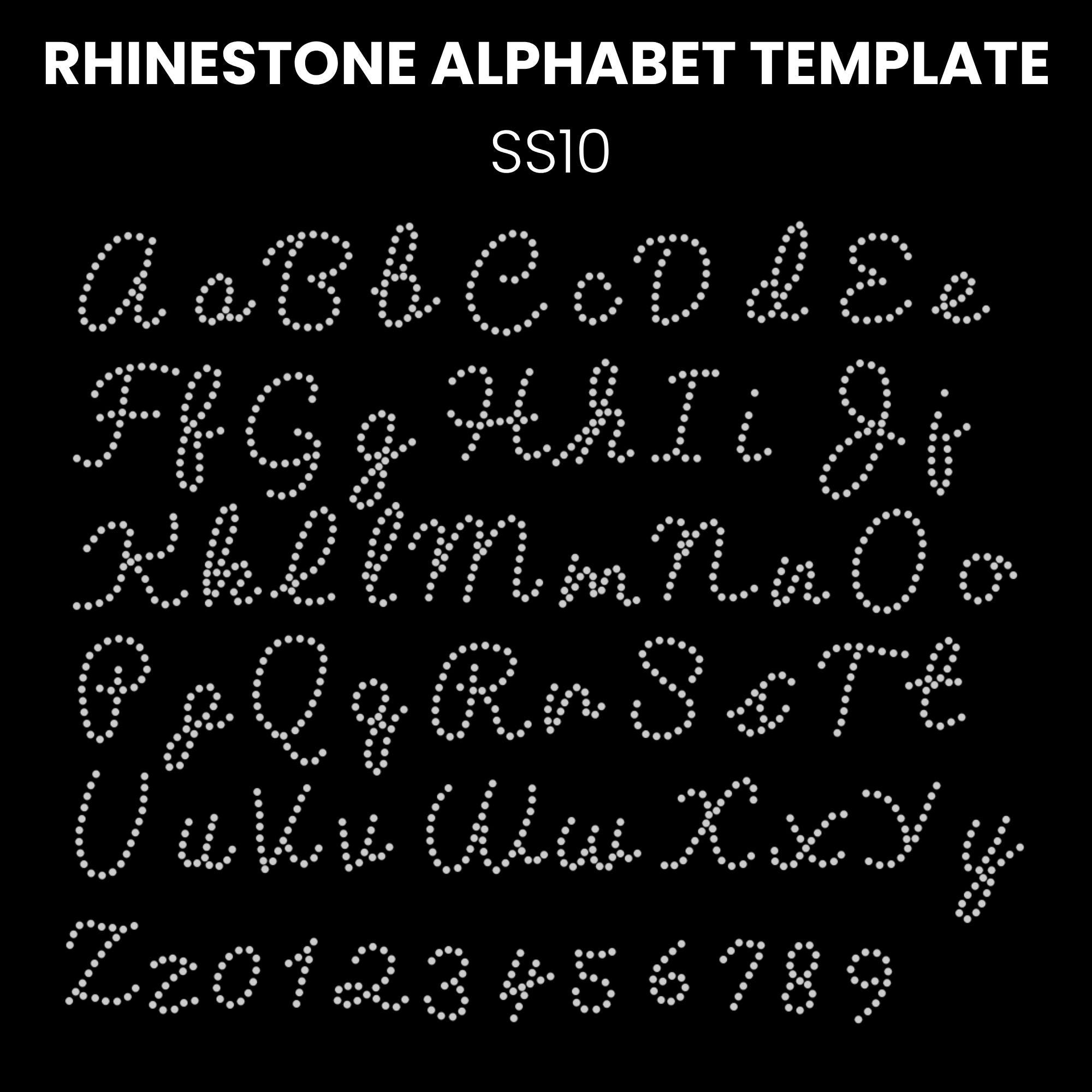 Rhinestone Cursive Alphabet SVG Font: A-Z Letters Template (Digital Download
