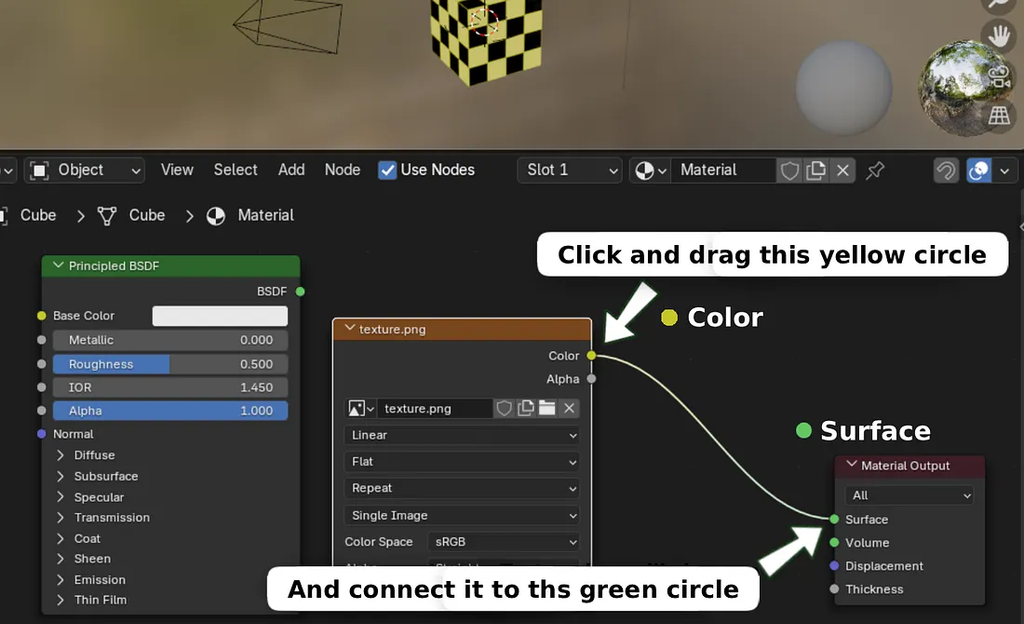 blender, connect, texture, image, shader, object, surface