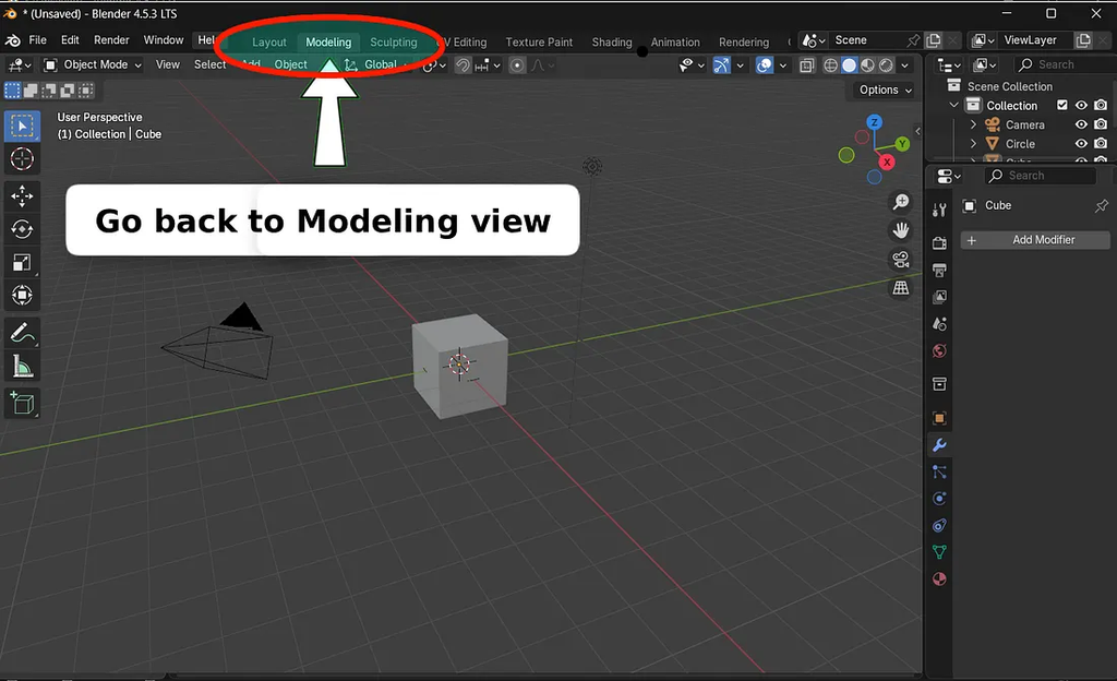 blender, modeling, view, tab, how to open, where is it
