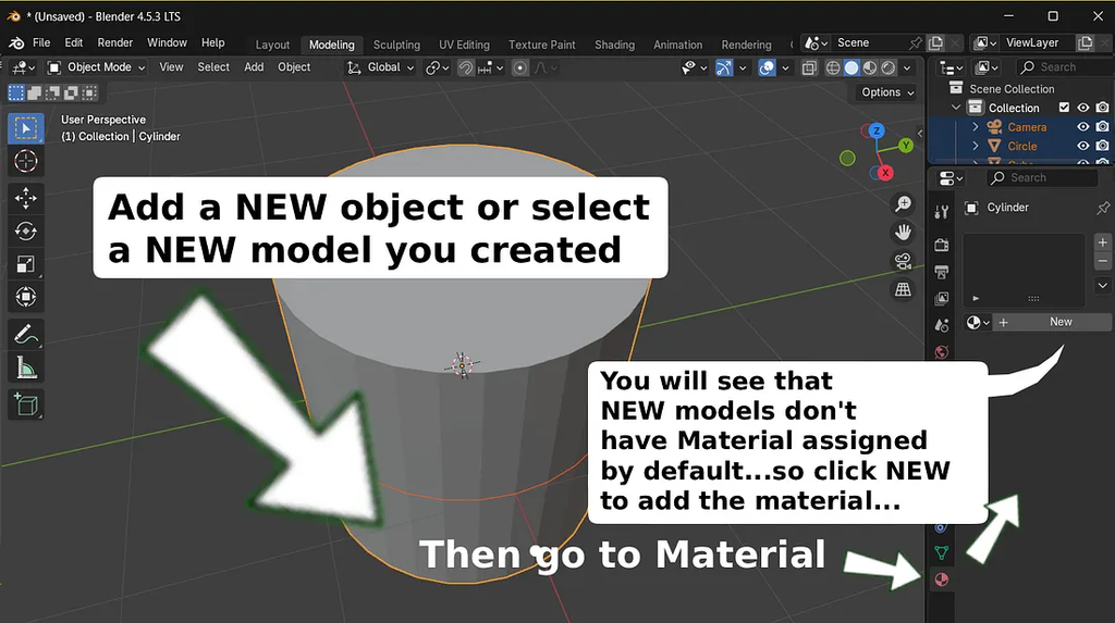 blender add material to object before texture